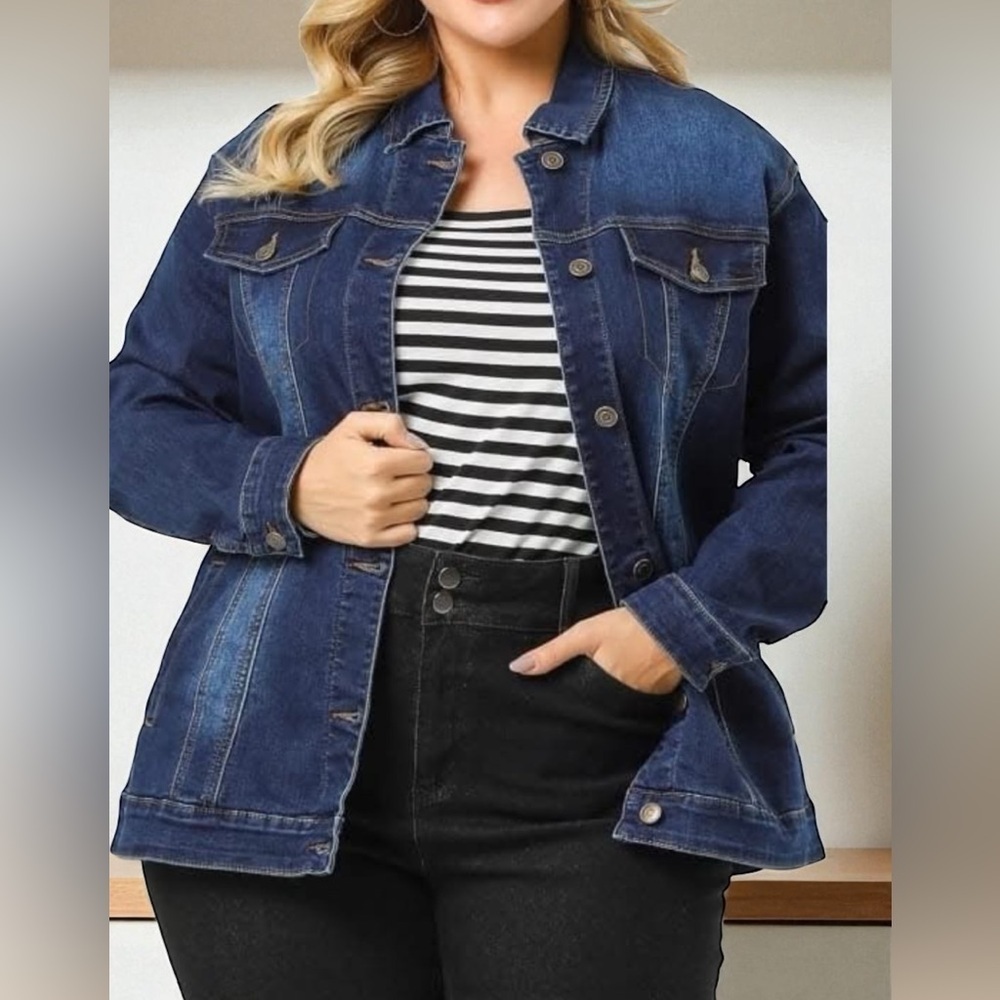 Brand: Venezia, denim jacket, size: 24, blue color, stretch..